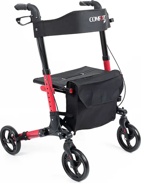 Comfort Plus DM-9102 Kırmızı Lüx Alüminyum Rolatör - 1