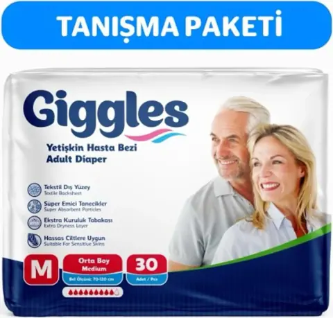 Giggles Belbantlı Orta Boy M 30'lu Hasta Bezi