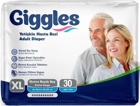 Giggles Belbantlı Ekstra Büyük Boy XL 30'lu Hasta Bezi