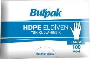 Burpak Şeffaf Eldiven HDPE 100 Adet - 1