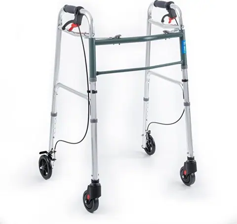 Comfort Plus Kf8220l-5 Alüminyum 4 Tekerlekli Walker Yürüteç Büyük Tekerli Frenli Hasta Yürüteci Tekerli - 1