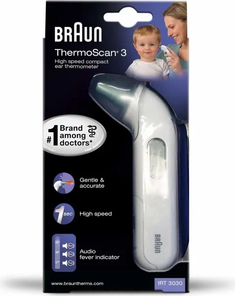 Medikaltec Braun Termometre Thermoscan Irt 3030 Ateş Ölçer Braun Kulaktan Ateş Ölçer