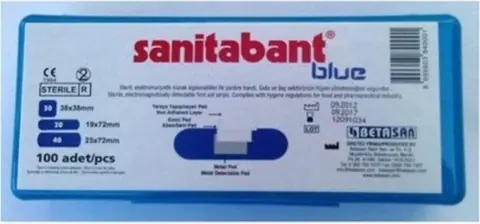 Sanitabant Mavi Metalli Bandı 100 Adet - 1