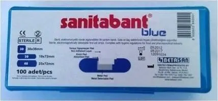 Sanitabant Mavi Yara Bandı Metalli 100 Lü - 1