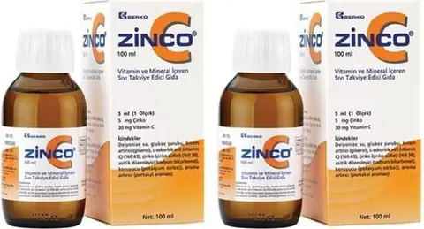 Zincomega Zinco C 5 Mg Şurup 100 Ml 2 Kutu