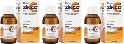 Zincomega Zinco C 5 mg Şurup 100 ml 3 Kutu