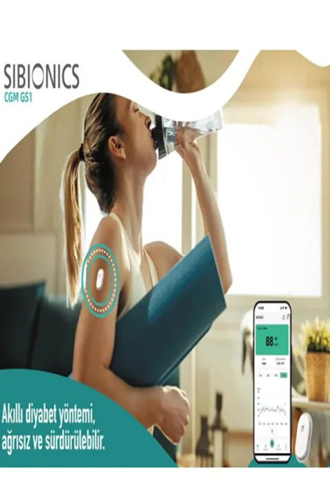 SIBIONICS GS1 CGM Sürekli Glikoz İzleme sensörü (şekeriniz düşmeden yapay zeka ile uyarı verir) 3