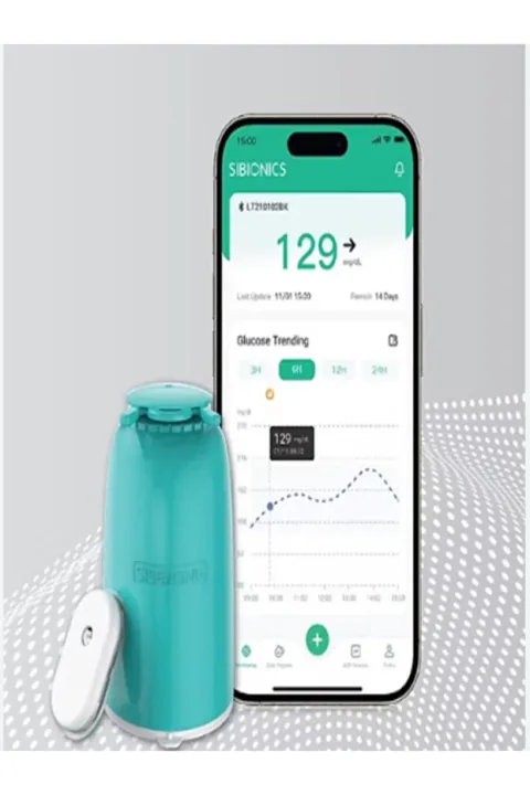 SIBIONICS GS1 CGM Sürekli Glikoz İzleme sensörü (şekeriniz düşmeden yapay zeka ile uyarı verir) 2