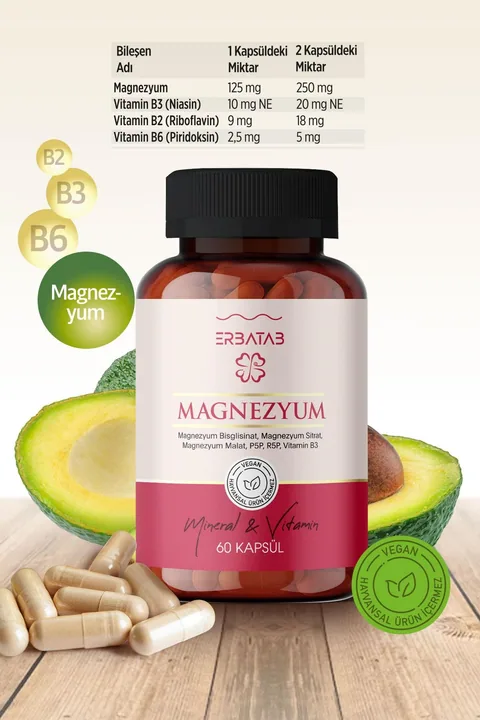 Erbatab Magnezyum 3'lü Form 60 Kapsül 3