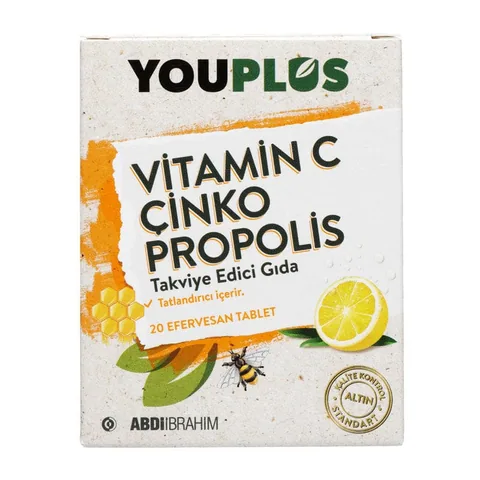 Youplus Vitamin C + Çinko + Propolis 20 Efervesan Tablet 2