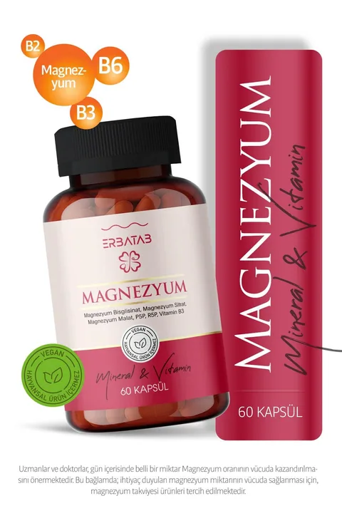 Erbatab Magnezyum 3'lü Form 60 Kapsül 9