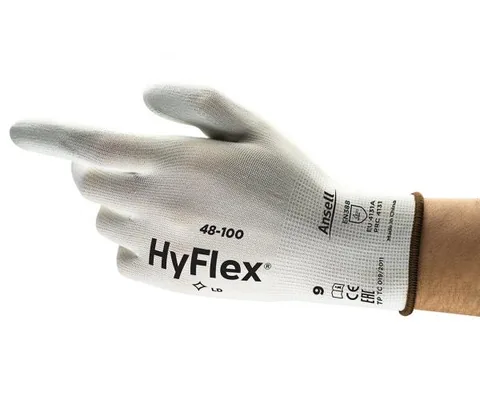 Ansell- HYFLEX® 48-100 Beyaz Tam Kaplı Sensilite Poliüretan Kaplı Hassas İş Eldiveni 1 Çift (8 Beden / M)