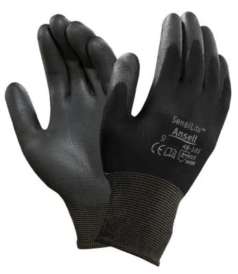 Ansell- HYFLEX® 48-101 Siyah-Gri Tam Kaplı Sensilite Poliüretan Kaplı Hassas İş Eldiveni 1 Çift (9 Beden / L) 5