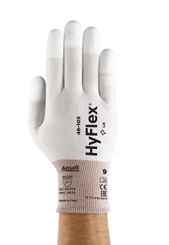 Ansell- HYFLEX® 48-105 Beyaz Parmak Uçları Kaplı Sensilite Poliüretan Kaplı Hassas İş Eldiveni 1 Çift (9 Beden / L) 2