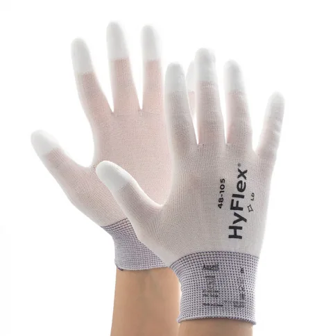 Ansell- HYFLEX® 48-105 Beyaz Parmak Uçları Kaplı Sensilite Poliüretan Kaplı Hassas İş Eldiveni 1 Çift (9 Beden / L) 6