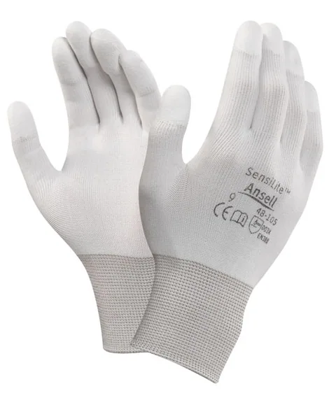 Ansell- HYFLEX® 48-105 Beyaz Parmak Uçları Kaplı Sensilite Poliüretan Kaplı Hassas İş Eldiveni 1 Çift (9 Beden / L) 7