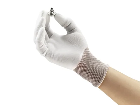 Ansell- HYFLEX® 48-105 Beyaz Parmak Uçları Kaplı Sensilite Poliüretan Kaplı Hassas İş Eldiveni 1 Çift (9 Beden / L) 8