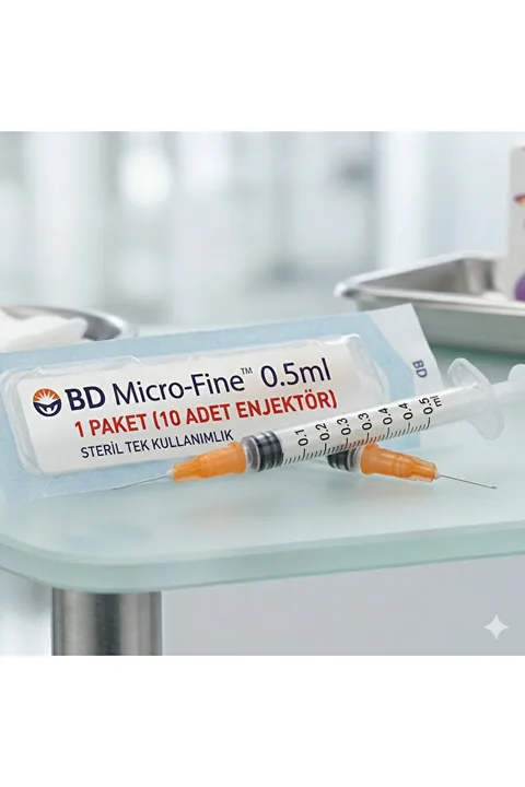 bdfine kliniksarf Microfine 10 Adet(1PAKET) mezoterapi prp Enjektörü 0,5 ml 30g Microfine 2