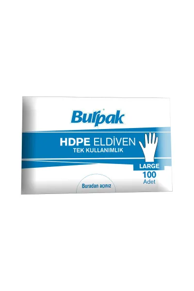 Burpak Şeffaf Eldiven HDPE 100 Adet
