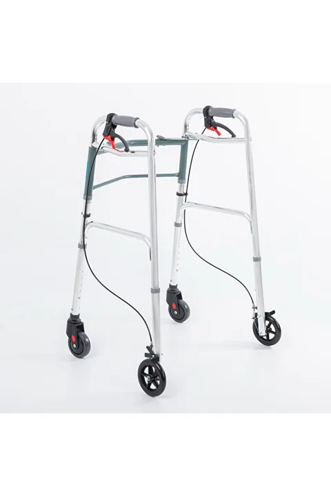 Comfort Plus Kf8220l-5 Alüminyum 4 Tekerlekli Walker Yürüteç Büyük Tekerli Frenli Hasta Yürüteci Tekerli 3