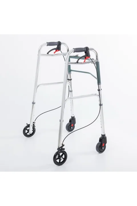 Comfort Plus Kf8220l-5 Alüminyum 4 Tekerlekli Walker Yürüteç Büyük Tekerli Frenli Hasta Yürüteci Tekerli 5