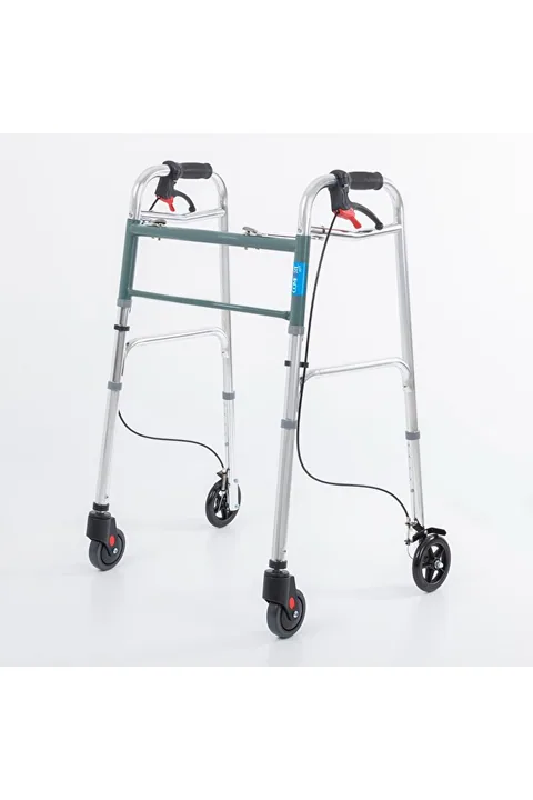 Comfort Plus Kf8220l-5 Alüminyum 4 Tekerlekli Walker Yürüteç Büyük Tekerli Frenli Hasta Yürüteci Tekerli 7