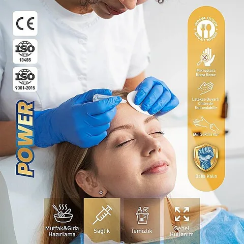 Dolphin Nitril Muayene Eldiveni Pudrasız Kalın Mavi L Beden 100 Adet x 20 Paket-Koli 3