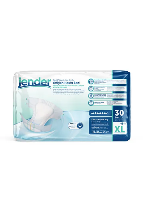 JENDER Bel Bantlı Xl Hasta Bezi 30’lu 2 Paket 60 Adet 5