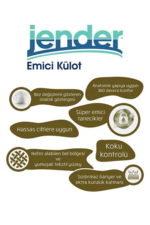 JENDER Emici Külot Yetişkin Hasta Bezi Large 30 Adet 2