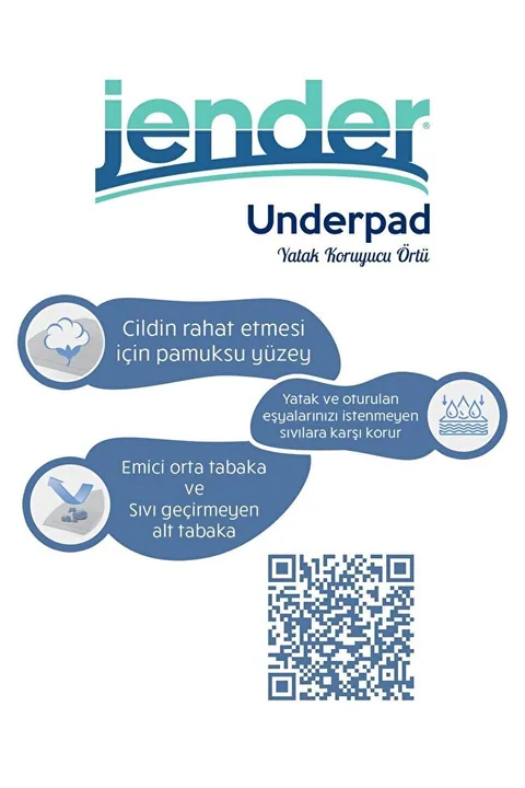 JENDER Hasta Altı Serme Bezi 60x90 Yatak Koruyucu Örtü 2