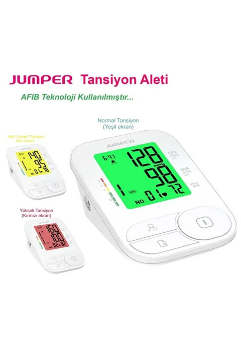 Jumper Dijital üst Koldan Ölçer Tam Otomatik Tansiyon Aleti Renkli Ekran JPD-HA200C 8