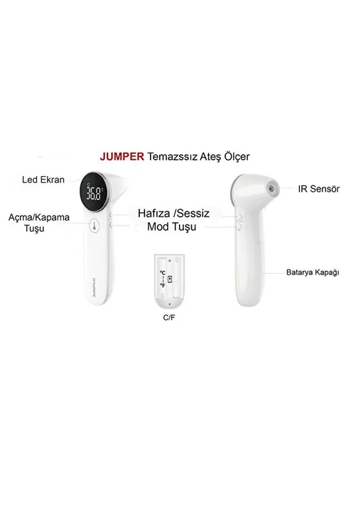 Jumper Temassız Ateş Ölçer Kızıl Ötesi Ve Alından Termometre JPD-FR204 4