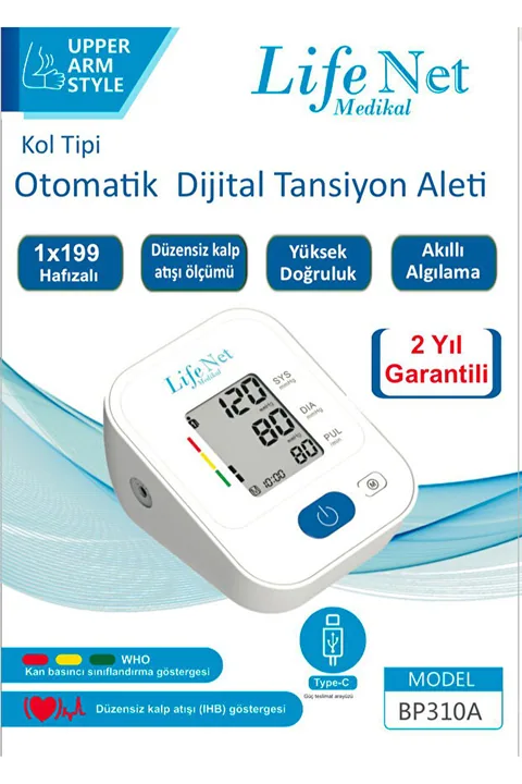 Life Net Medikal Dijital Koldan Ölçer Tam Otomatik Tansiyon Aleti Bp310a-01 3