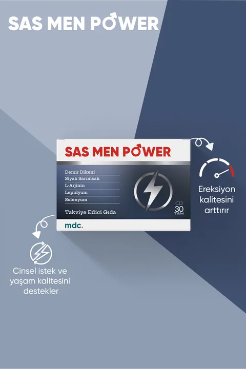 MDC Sas Men Power (TRİBULUS, SAS, L-ARJİNİN, LEPİDYUM) 30 Tablet (erkeklere Özel ) 4