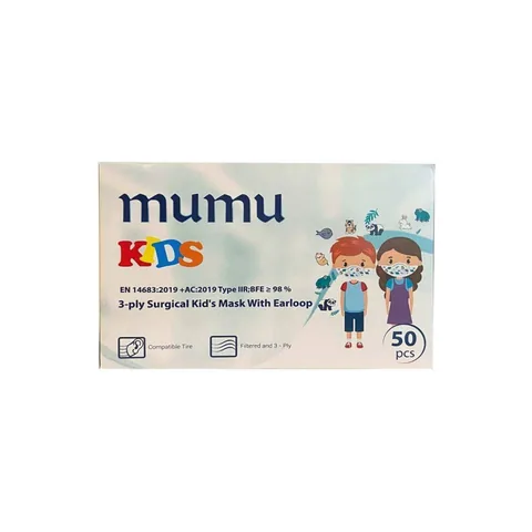 Mumu 3-Ply Surgical Kid's Mask With Earloop 50'Li 60 Paket 2