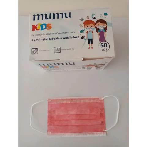 Mumu Pembe Kız Çocuk Maskesi 50'li 4
