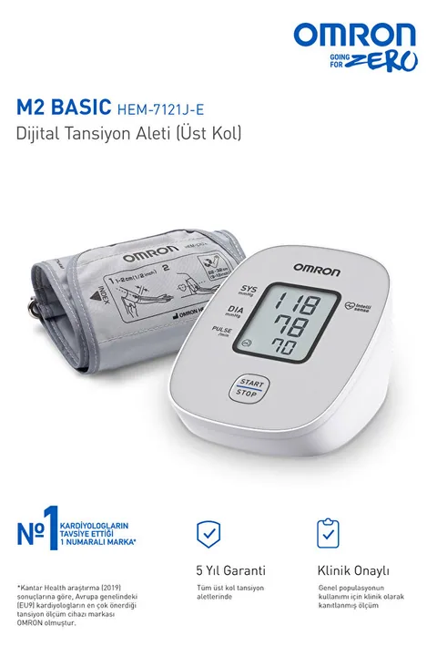 Omron M2 Essential Üst Koldan Pilli Dijital Tansiyon Aleti – Hipertansiyon Göstergeli (M2 Basic) 2