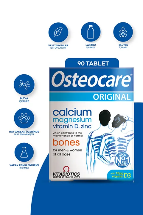 Osteocare Kalsiyum, Magnezyum, Çınko, D vitamini Içeren Kemik Saglıgı Vitaminı 90 Tablet