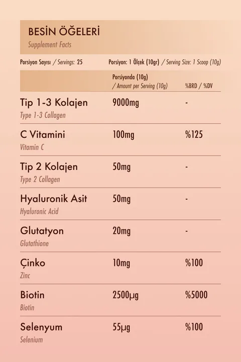 Proteinocean Collagen - Kolajen | Ahududu - 6 Vitamin İlaveli - Tip 1,2,3 - 250g 25 Servis 5