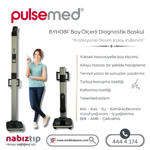 Pulsemed Boy Ölçerli Dijital Diagnostik Baskül BYH08F