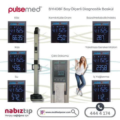 Pulsemed Boy Ölçerli Dijital Diagnostik Baskül BYH08F 2