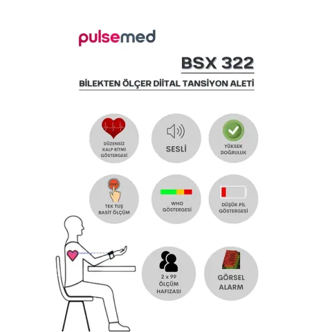 Pulsemed Dijital Konuşan Bilekten Ölçer Tansiyon Aleti BSX322 4