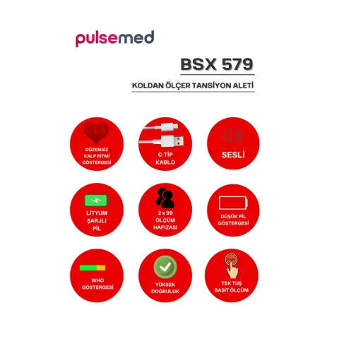 Pulsemed Dijital Konuşan Koldan Ölçer Tansiyon Aleti BSX579 6