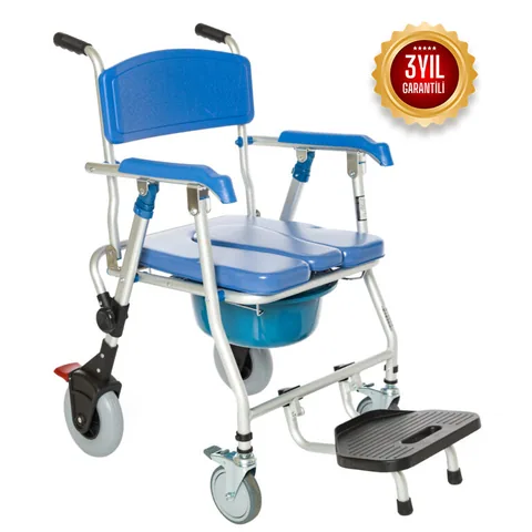 Römer R402 Mavi Tekerlekli Banyo Tuvalet Sandalyesi 11