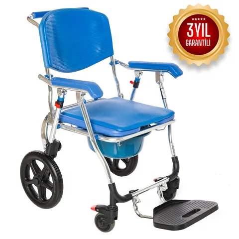 Römer R403 Mavi Büyük Tekerlekli Banyo Tuvalet Sandalyesi 9
