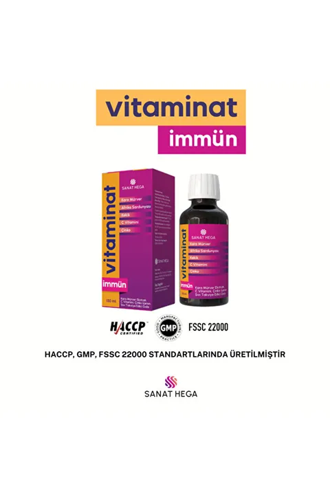 Sanat Hega Vitaminat Multi L-Arjinin, Multivitamin, Multimineral İçeren Sıvı Takviye Edici Gıda 150 ml 4