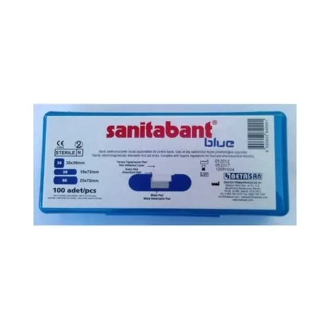 Sanitabant Mavi Metalli Bandı 100 Adet