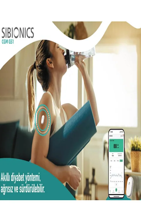 SIBIONICS 14 Günlük Sürekli Glukoz Takip Sensörü (şekeriniz düşmeden yapay zeka ile uyarı verir) 2