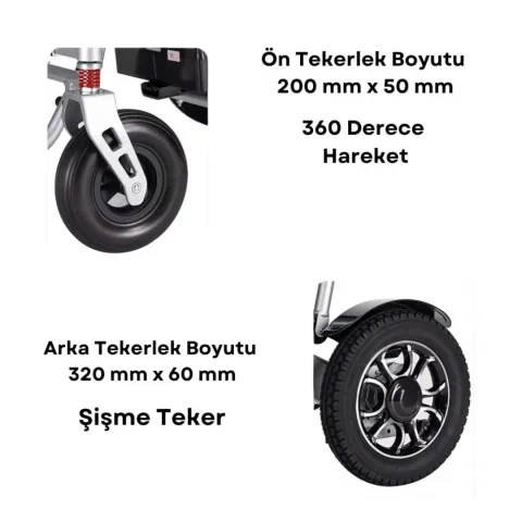 Tam Otomatik Kendi Katlanır Akülü Tekerlekli Sandalye 4