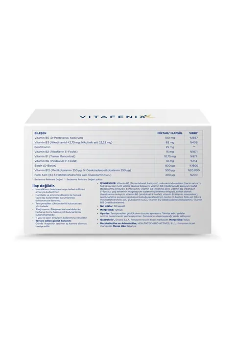 Vitafenix Aktif B Kompleks 30 Kapsül 2